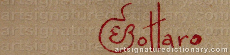 Authentic signature by Emile BOTTARO on  artwork
