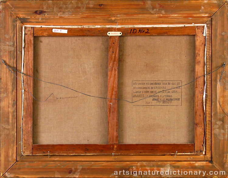 Close-up details showing Camille PISSARRO signature forgery characteristics
