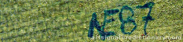 Authentic signature by Nils EKWALL on  artwork