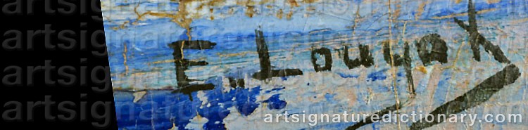Authentic signature by Edmond LOUYOT on  artwork