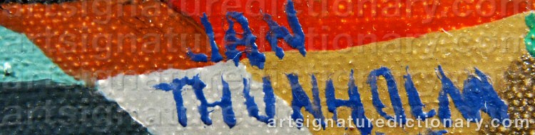 Authentic signature by Jan THUNHOLM on  artwork