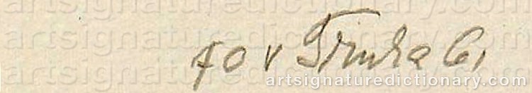 Authentic signature by Jiri TRNKA on  artwork