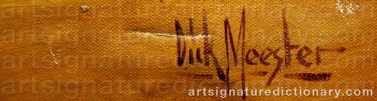 Authentic signature by Dick MEESTER on  artwork