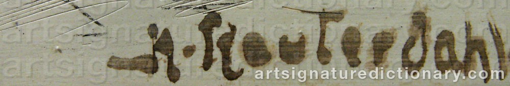 Authentic signature by Henry REUTERDAHL on  artwork