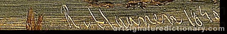 Authentic signature by Remigius Adrianus Van HAANEN on Painting/Watercolour artwork