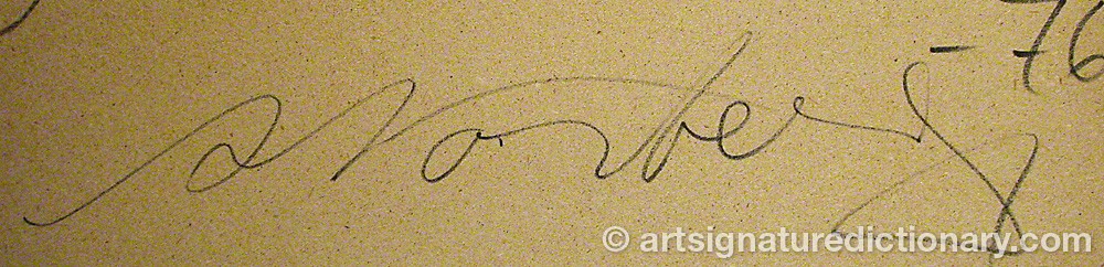 Authentic signature by Arne NORBERG on  artwork