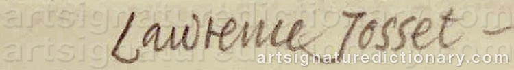 Authentic signature by Lawrence JOSSET on  artwork