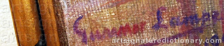 Authentic signature by Gunnar LAMPA on  artwork