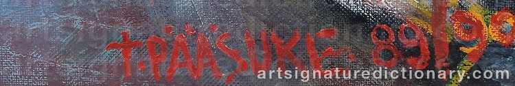 Authentic signature by Tiit PÄÄSUKE on artwork