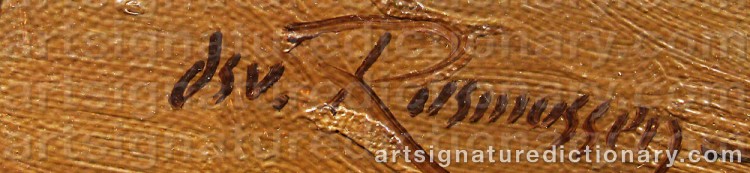 Authentic signature by Osvald RASMUSSEN on artwork