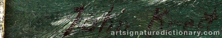 Authentic signature by John BRETT on  artwork