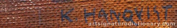Authentic signature by Knut HANQVIST on  artwork