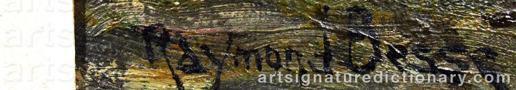 Authentic signature by Raymond BESSE on  artwork
