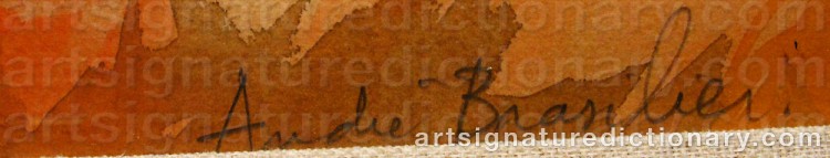 Authentic signature by André BRASILIER on Drawing/Graphic/Print artwork