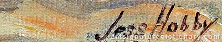 Authentic signature by Jesse Carl HOBBY on  artwork