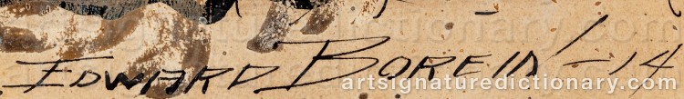 Authentic signature by John Edward BOREIN on Painting/Watercolour artwork
