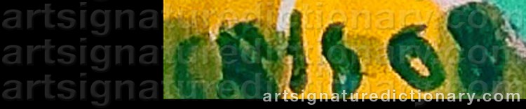Authentic signature by Cris Af ENEHIELM on artwork