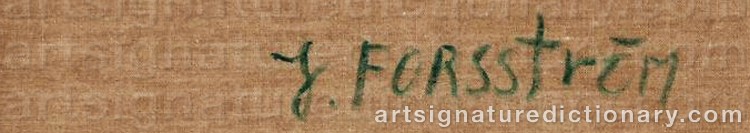 Authentic signature by Jonny FORSSTRÖM on Painting/Watercolour artwork