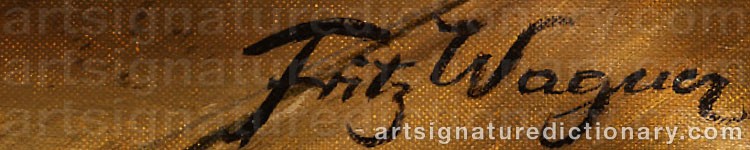 Authentic signature by Fritz WAGNER on artwork