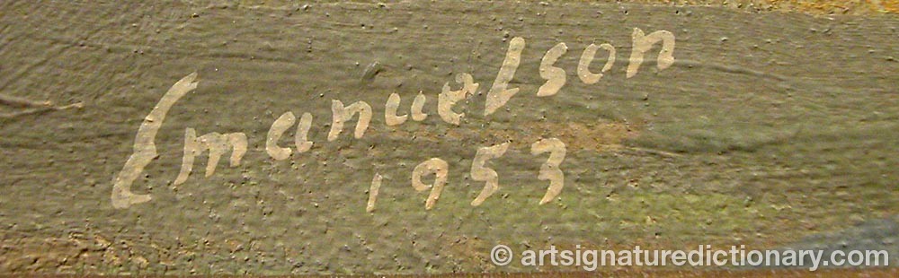 Authentic signature by Britta EMANUELSON on  artwork