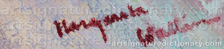 Authentic signature by Margareta WALLIN on Painting/Watercolour artwork