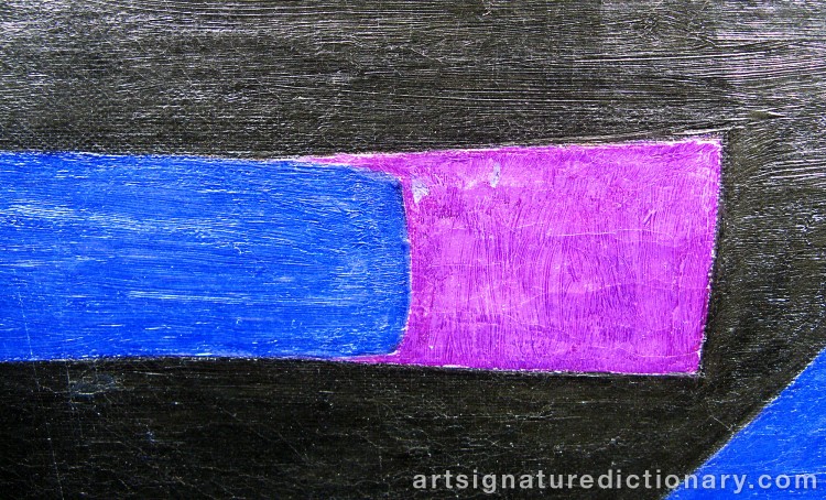 Close-up details showing Olle BONNIÉR signature forgery characteristics