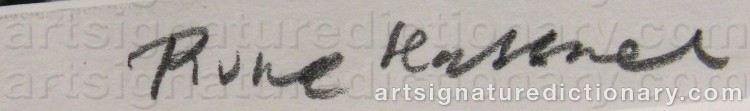 Authentic signature by Rune HASSNER on Drawing/Graphic/Print artwork