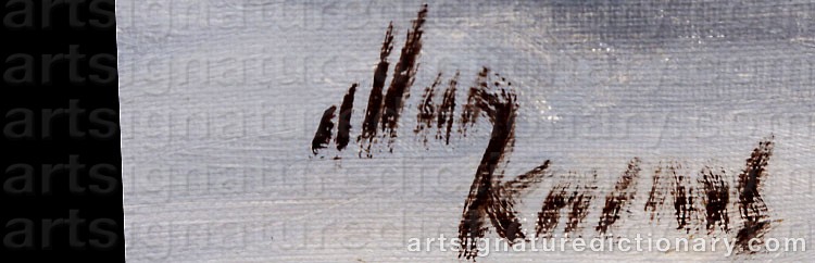 Authentic signature by Allan KARMS on  artwork