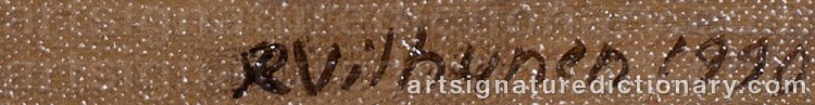Authentic signature by Risto VILHUNEN on artwork