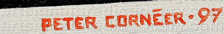 Authentic signature by Peter CORNÉER on artwork