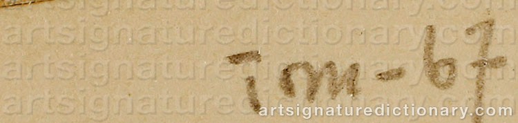 Authentic signature by Tom MÖLLER on  artwork