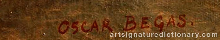 Authentic signature by Oskar BEGAS on  artwork