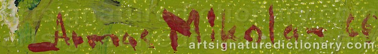 Authentic signature by Armas MIKOLA on Painting/Watercolour artwork