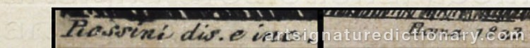 Authentic signature by Luigi ROSSINI on  artwork