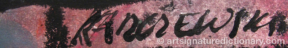 Authentic signature by Jan KARCZEWSKI on  artwork