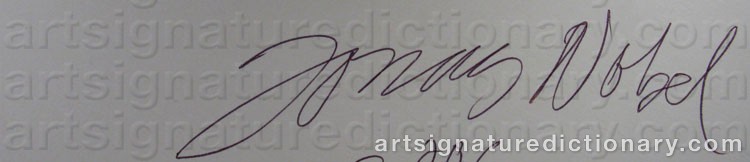 Authentic signature by Jonas NOBEL on  artwork