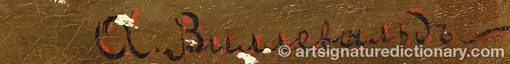 Authentic signature by Alexander Bogdanovich VILLEVALDE on  artwork