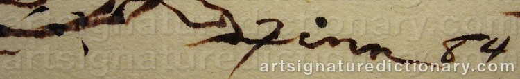 Authentic signature by David FINN on artwork