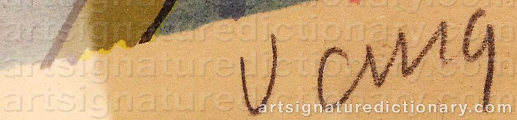 Authentic signature by Ingrid VANG NYMAN on  artwork