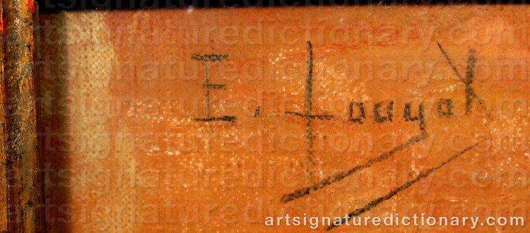 Authentic signature by Edmond LOUYOT on Painting/Watercolour artwork