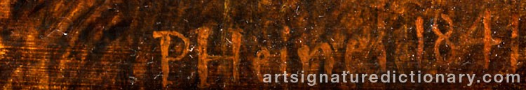 Authentic signature by Johann Philipp HEINEL on  artwork