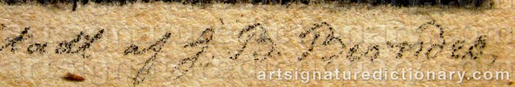 Authentic signature by Johan Bernhard BERNDES on  artwork