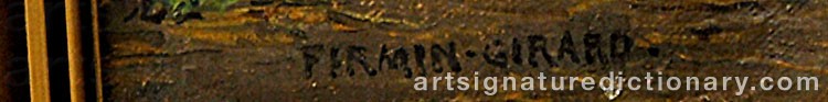 Authentic signature by Marie François FIRMIN-GIRARD on  artwork