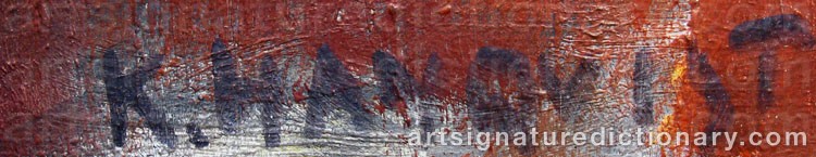Authentic signature by Knut HANQVIST on  artwork