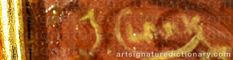 Authentic signature by Joseph CLARK on  artwork