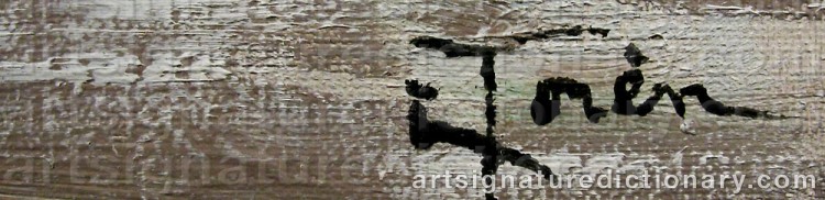 Authentic signature by I. TORÉN on  artwork