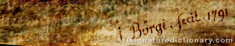 Authentic signature by Jacob BÜRGI on  artwork