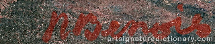 Authentic signature by Nadia BENOIS on  artwork