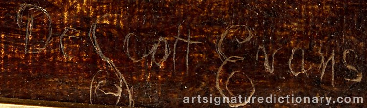 Authentic signature by David Scott EVANS on  artwork