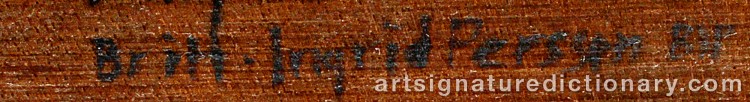 Signature by Britt-Inger ‘Bip’ PERSSON
